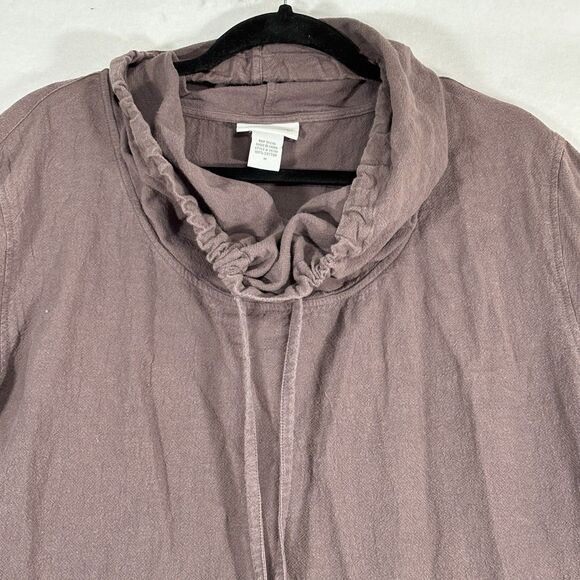 Soft Surroundings Gypsy Gauze Tunic Top Gray Cotton Cowl Neck Lagenlook Baggy - Picture 3 of 9